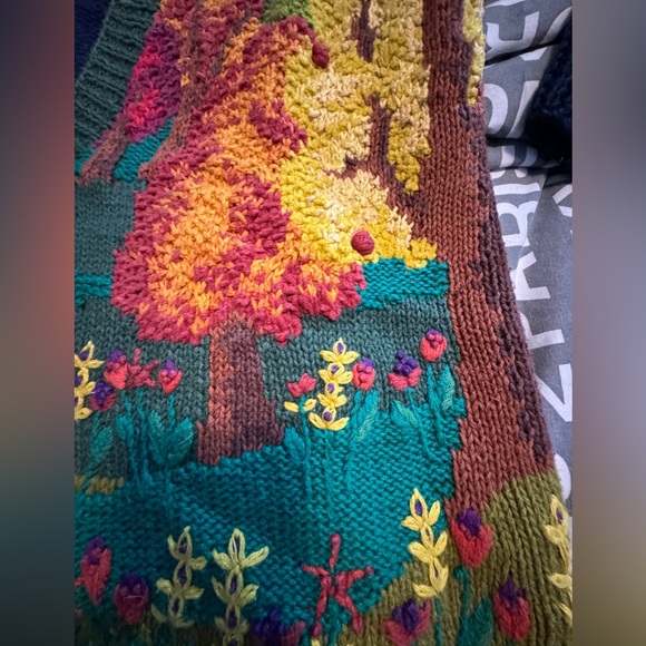 Woman’s gently worn vintage “Fall” themed cardigan hand knitted - Picture 14 of 16